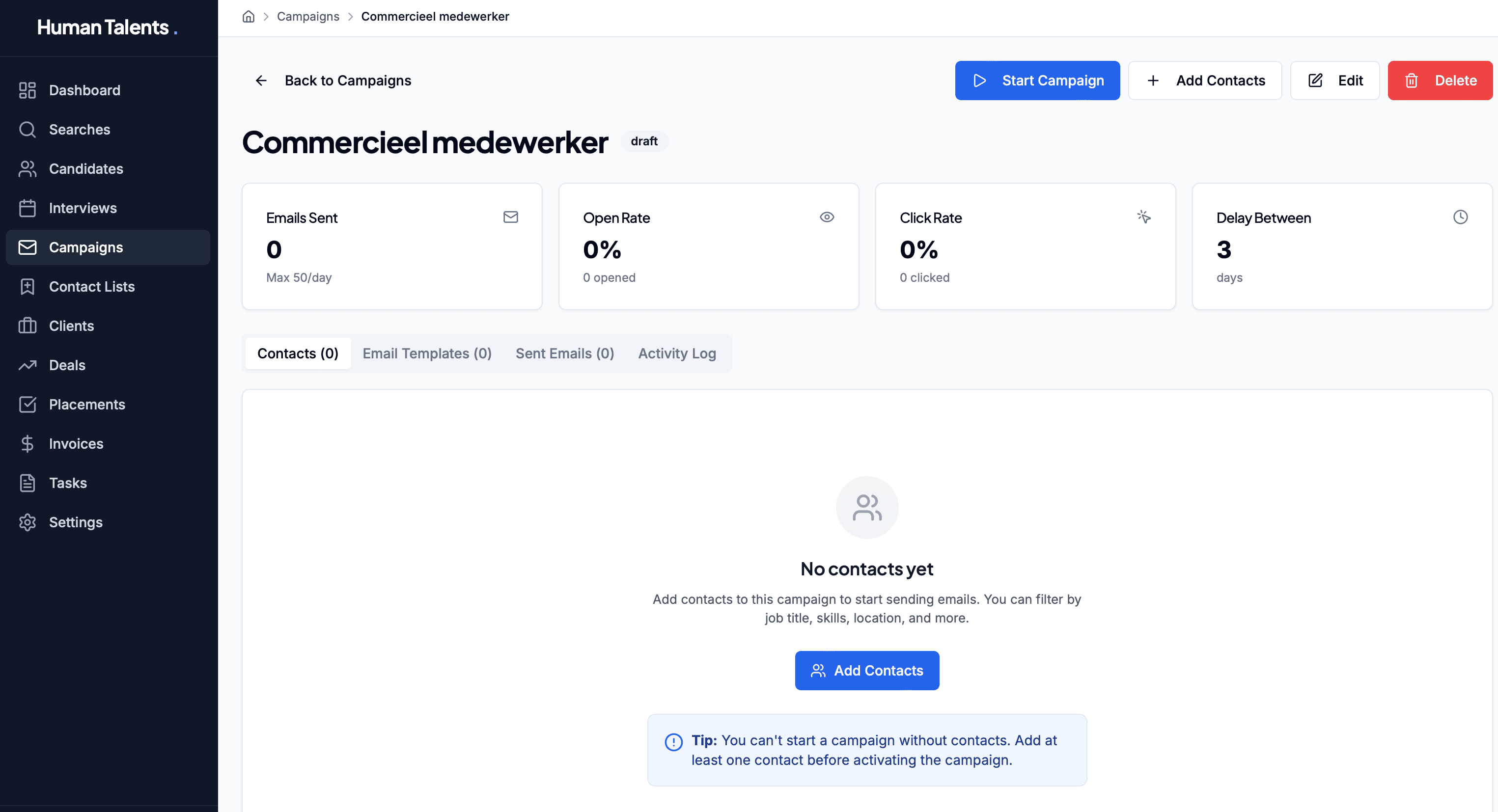 Robo-Recruiter Interface - Human Talents AI